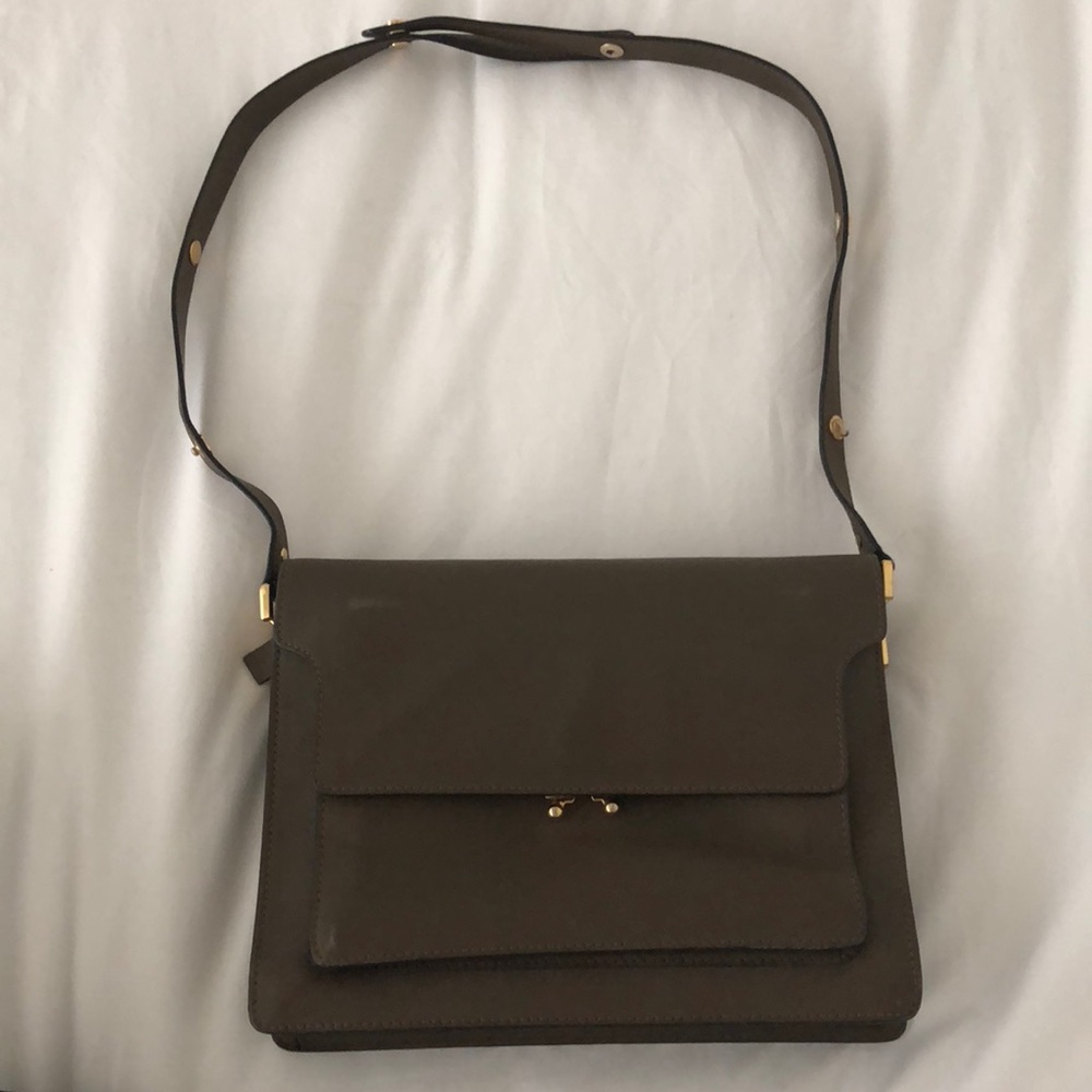 Marni accordion leather bag with gold details